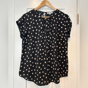Elegant Black and White Polka Dot Blouse